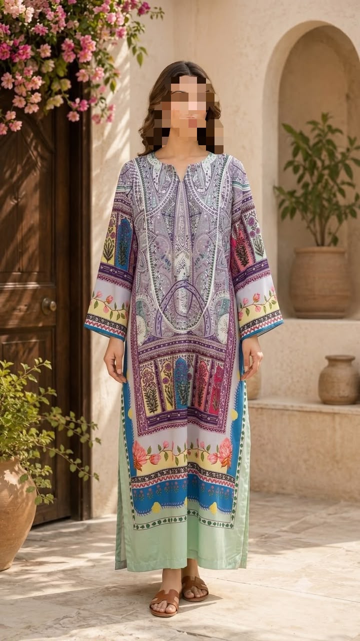 Crepe Kaftan Mint