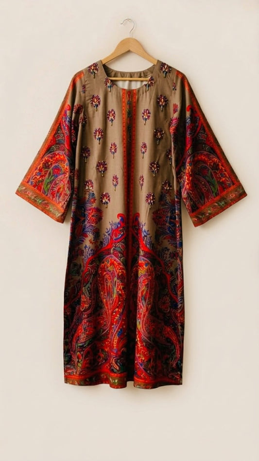 Crepe Kaftan Bronze