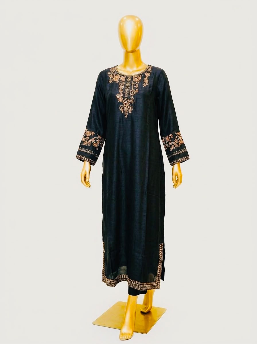 Silk Black Kaftan