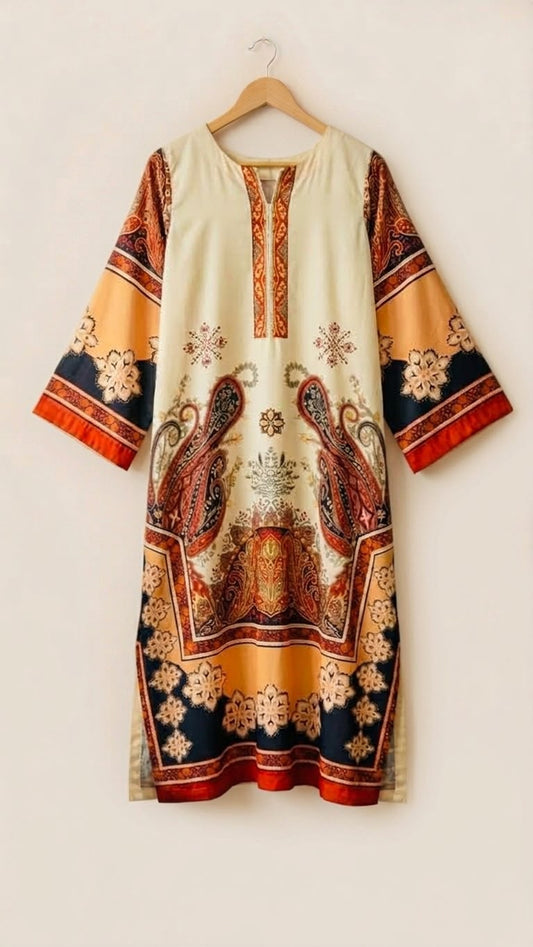 Crepe Kaftan Offwhite