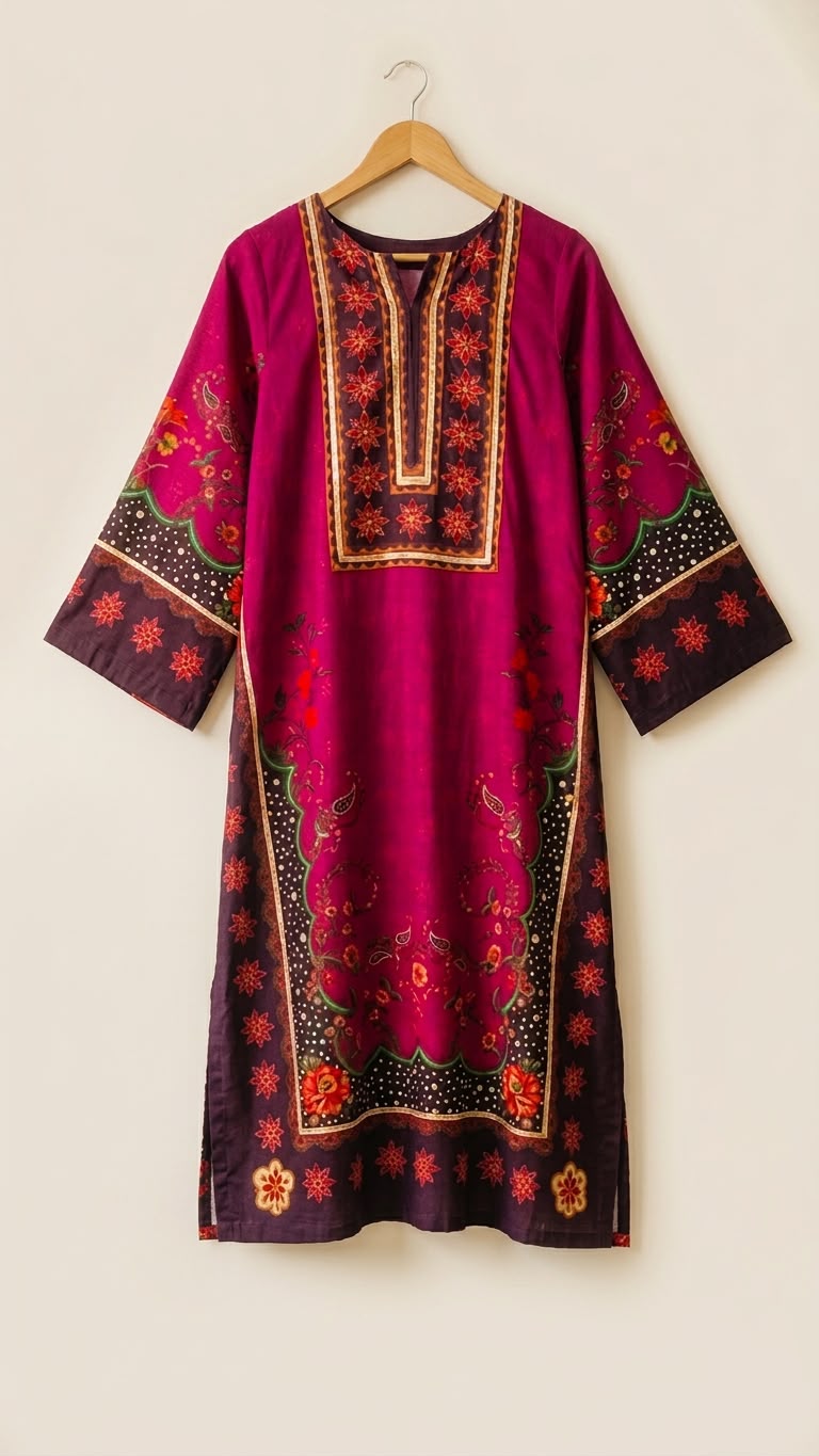 Crepe Kaftan Purple