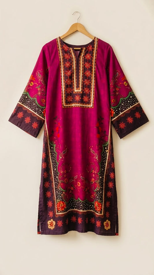 Crepe Kaftan Purple