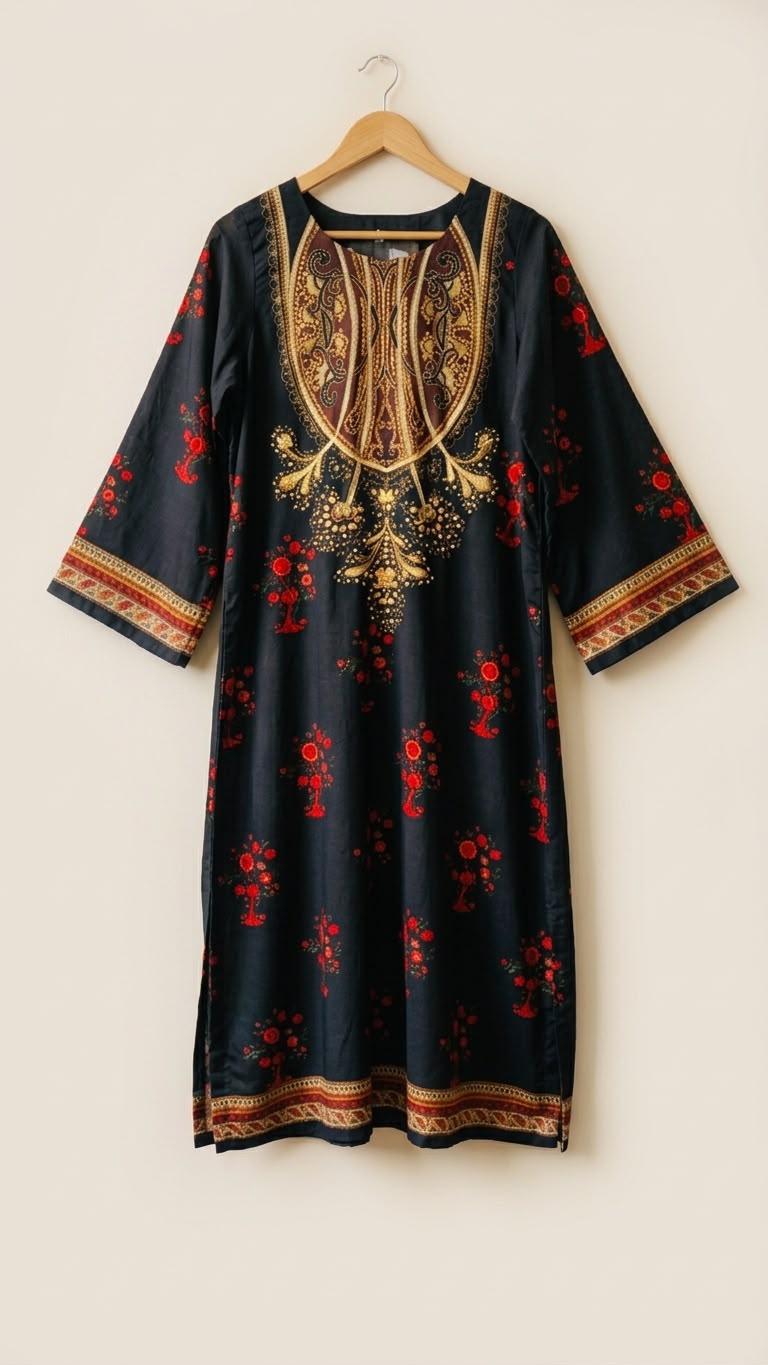 Crepe Kaftan Black