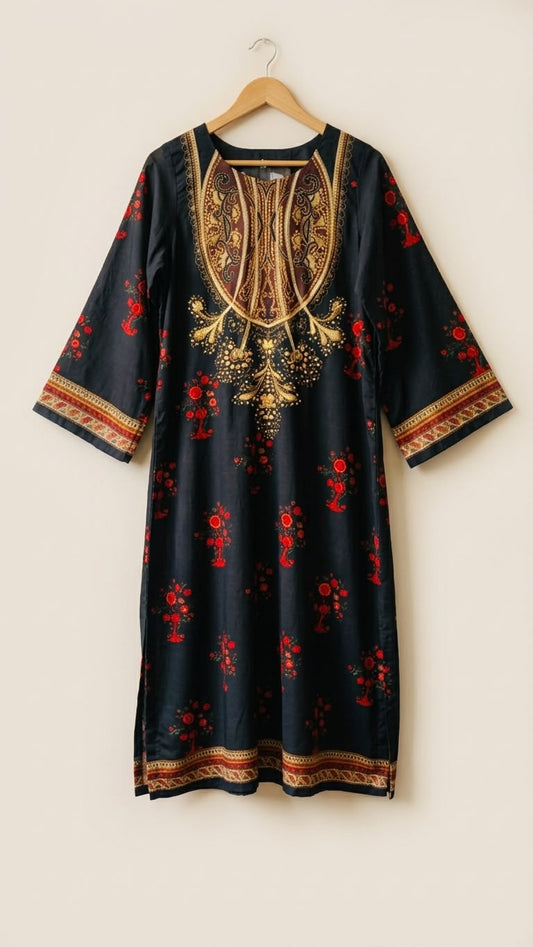 Crepe Kaftan Black