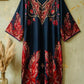 Crepe Kaftan Black&Red
