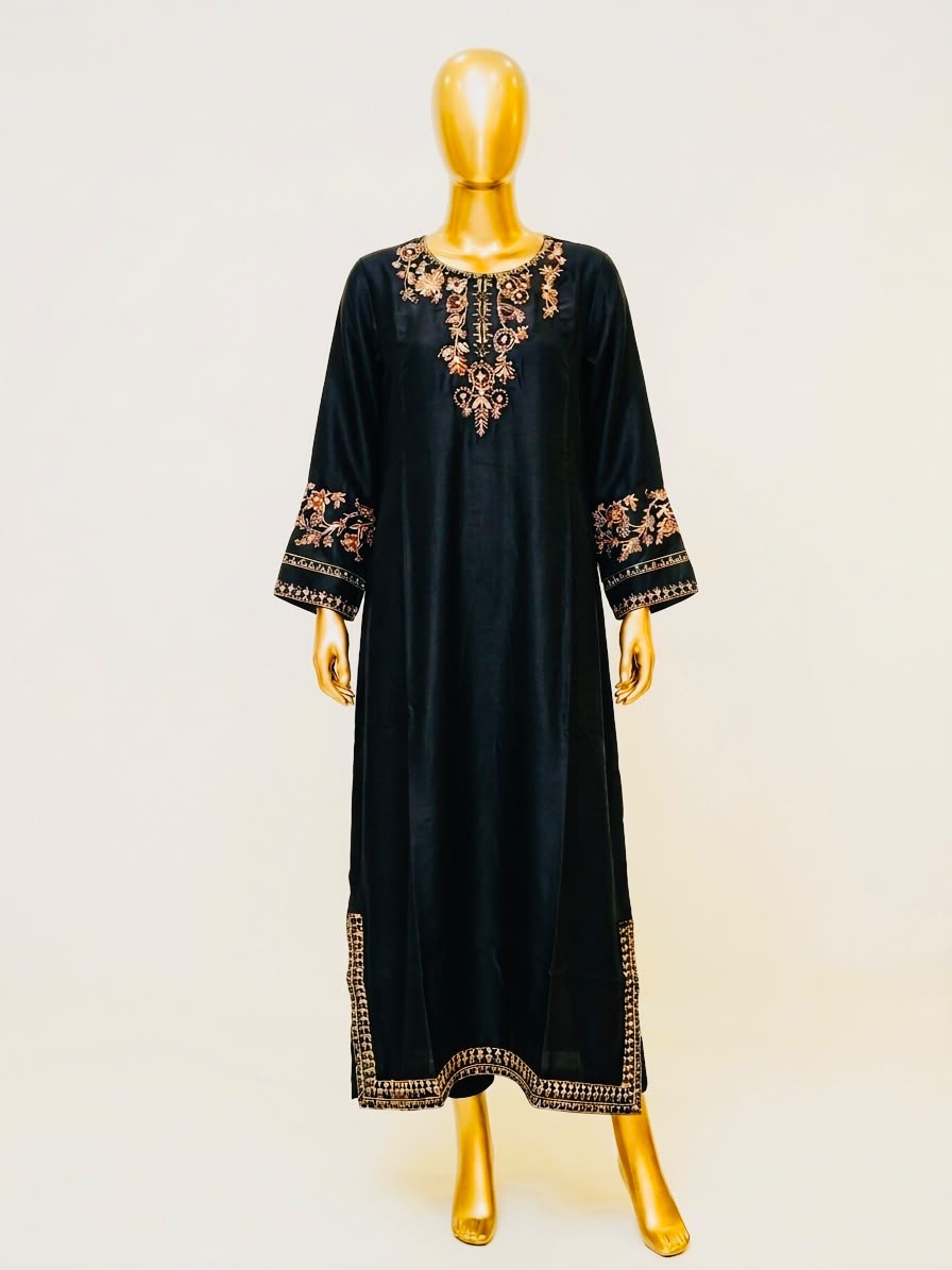 Silk Black Kaftan