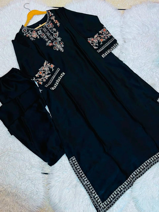 Silk Black Kaftan
