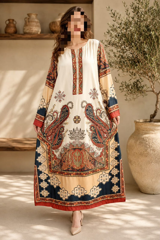 Crepe Kaftan Offwhite