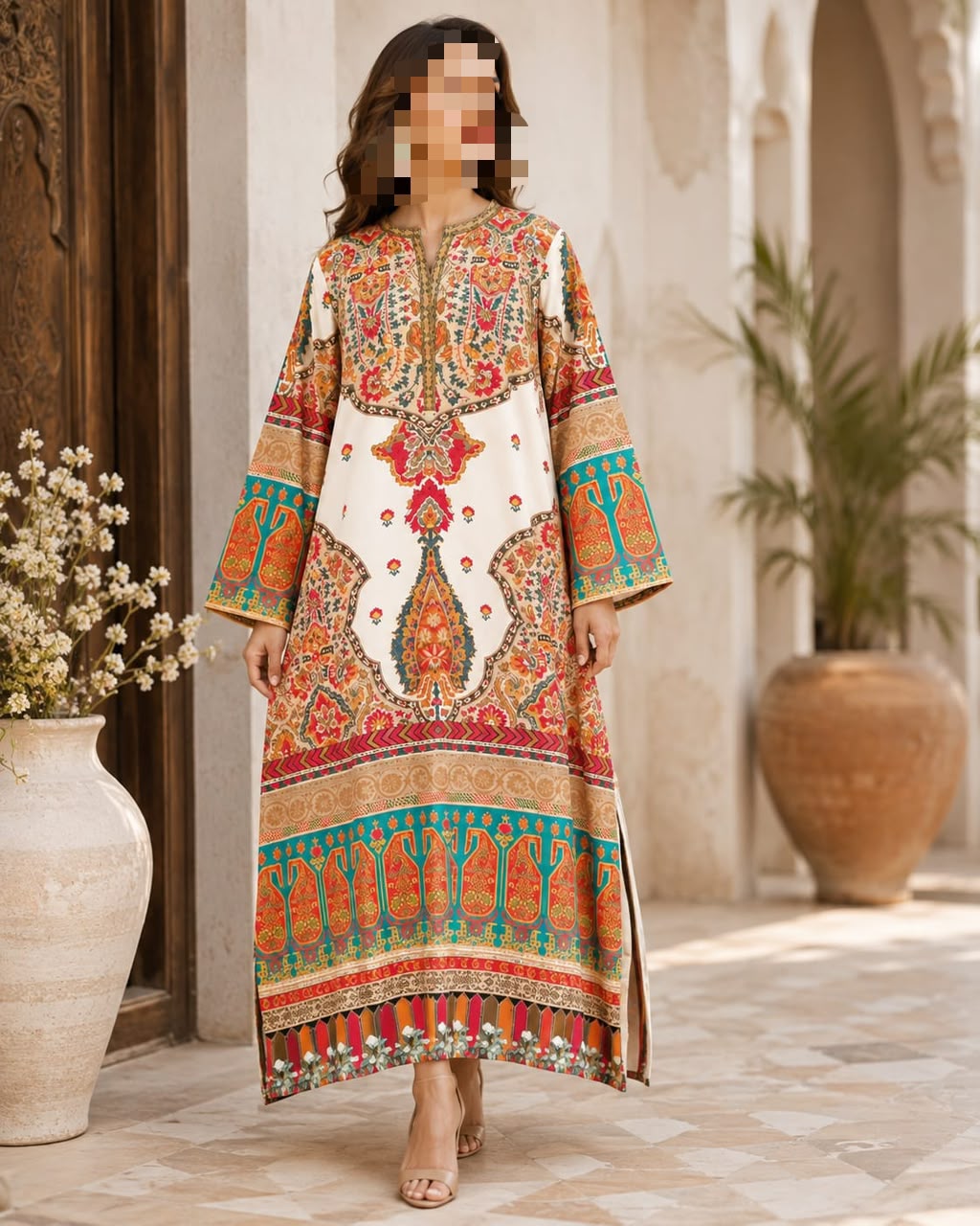 Crepe Kaftan Multi
