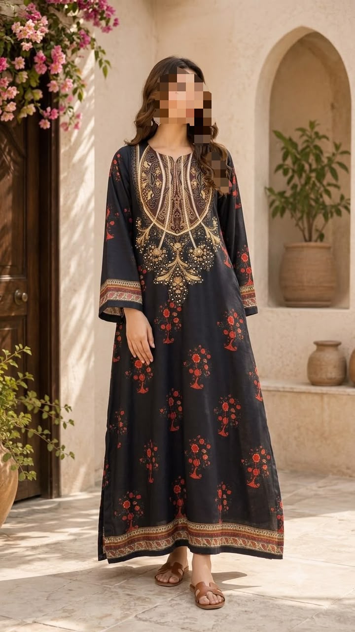 Crepe Kaftan Black
