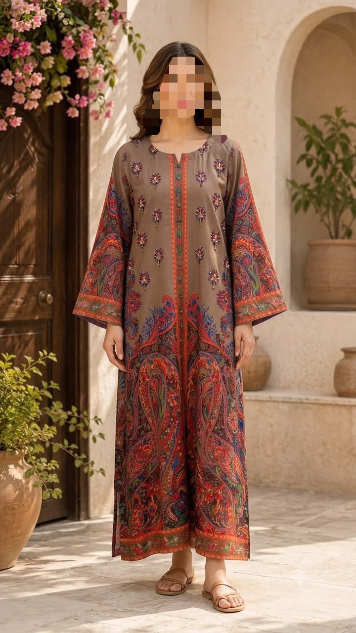 Crepe Kaftan Bronze