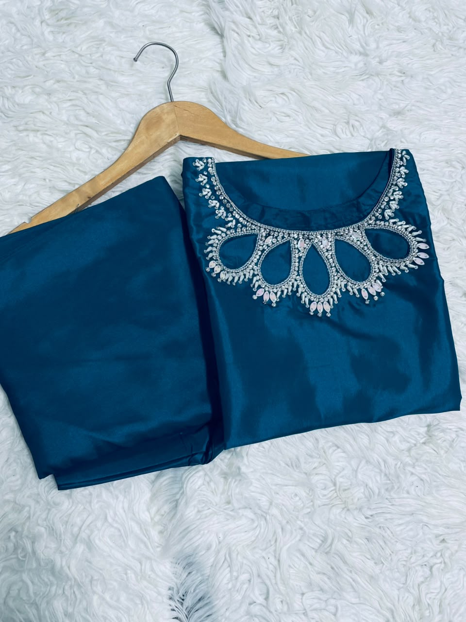 Teal Cutwork Luxury