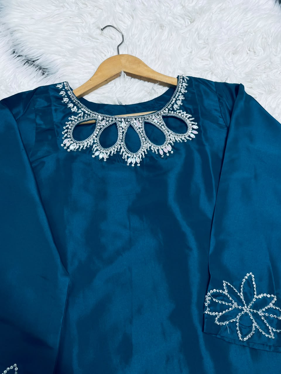 Teal Cutwork Luxury