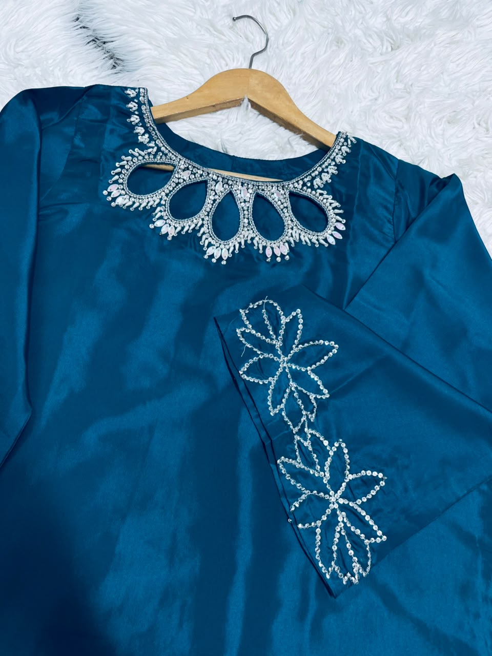 Teal Cutwork Luxury